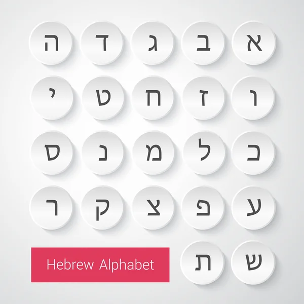 Alfabeto hebraico — Vetor de Stock