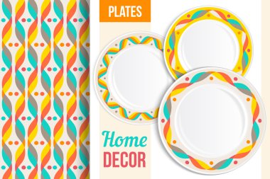 Pattern and set of decorative plates.