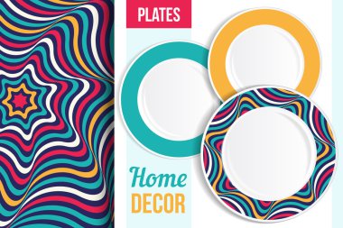 Pattern and set of decorative plates.