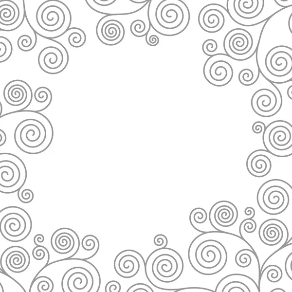 Cadre avec spirales courbes — Image vectorielle