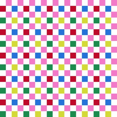 Renkli dama tahtası deseni, şenlikli canlı renklerde dönüşümlü kareler, soyut kusursuz vektör arkaplan, neşeli ve neşeli parlak baskı