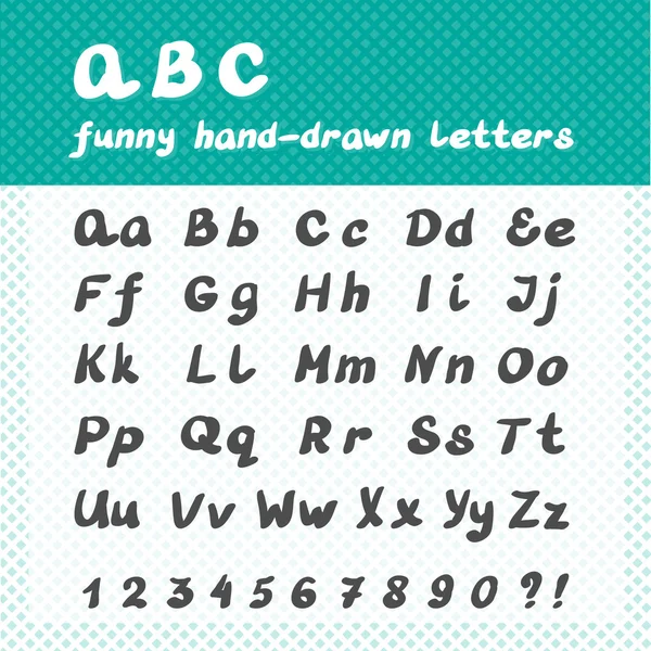 Ręcznie rysowane Abc - litery alfabetu śmieszne — Wektor stockowy