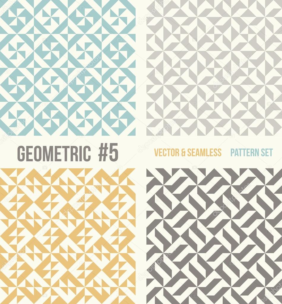 Set of four geometric patterns