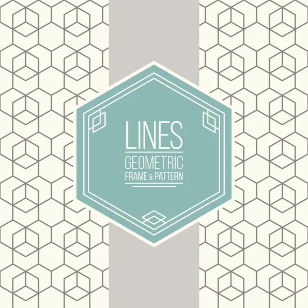 Set of line pattern and linear frame — Stock Vector