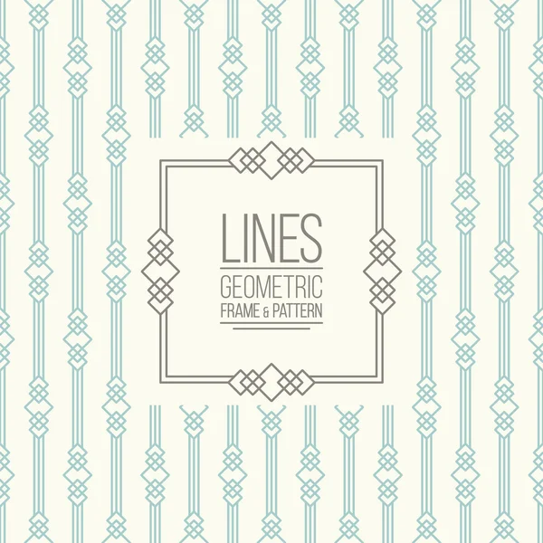 Set di pattern di linea e frame lineare — Vettoriale Stock