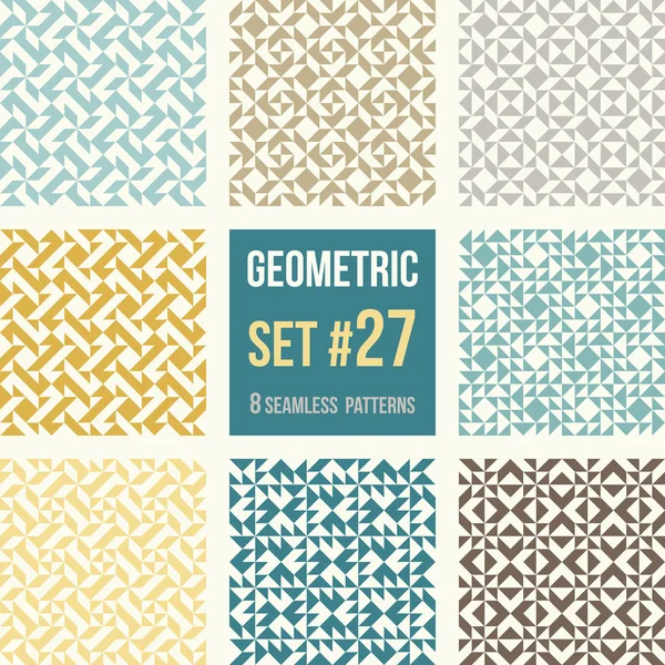 Набор из восьми геометрических шаблонов — стоковый вектор