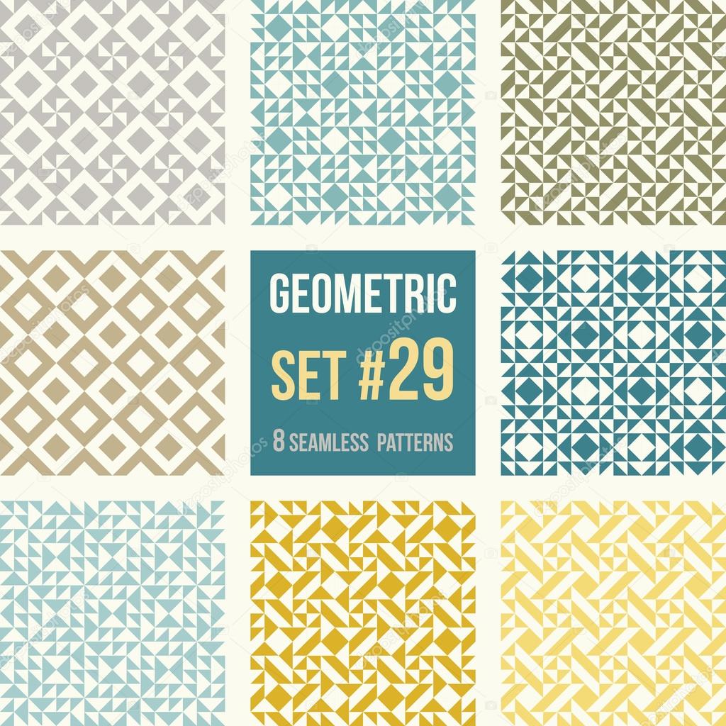 Set of eight geometric patterns