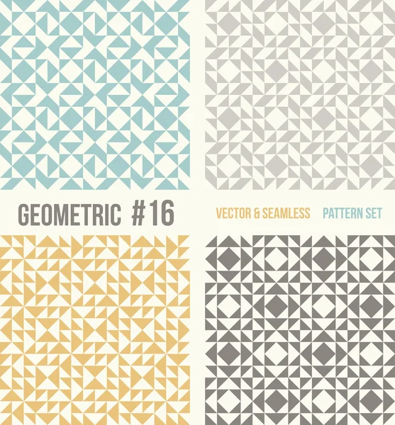 Conjunto de quatro padrões geométricos — Vetor de Stock