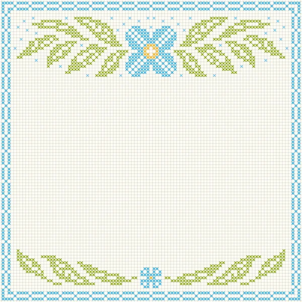 Kanaviçe işi nakış - çiçek ve yaprakları