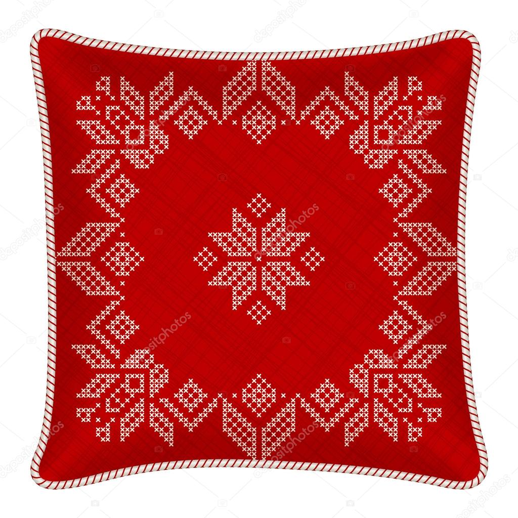 Christmas embroidered pillow