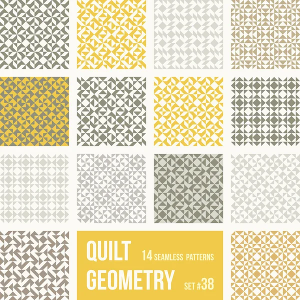 Conjunto de 14 azulejos com padrões geométricos —  Vetores de Stock