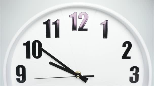 Reloj Pared Lapsewhite Hora Decir Hora Punto Tiempo Pasó Rápidamente — Vídeos de Stock