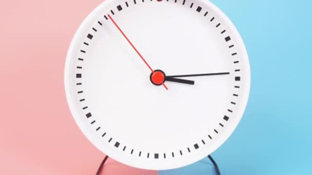 Time Lapse White Clock Tell Time Clock Movement Hands Clock — Stock Video