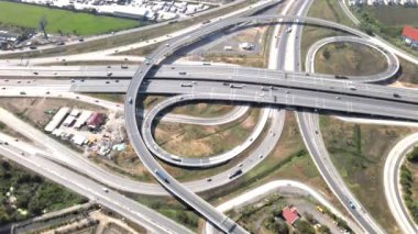 Time lapse, Expressways and roads are full of cars with different purposes. On a sunny day.