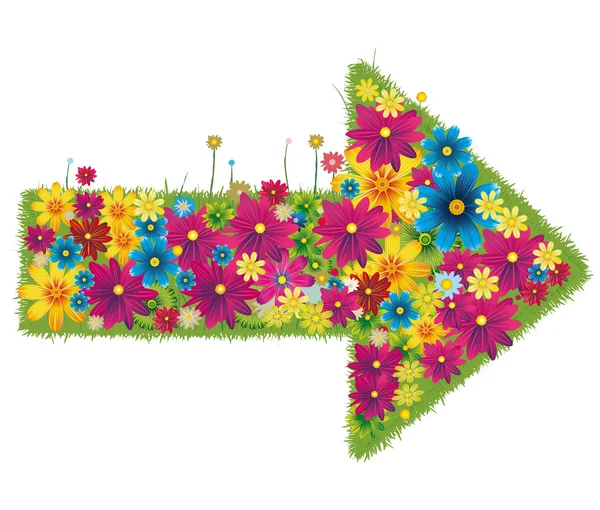 Flèche en fleurs — Image vectorielle