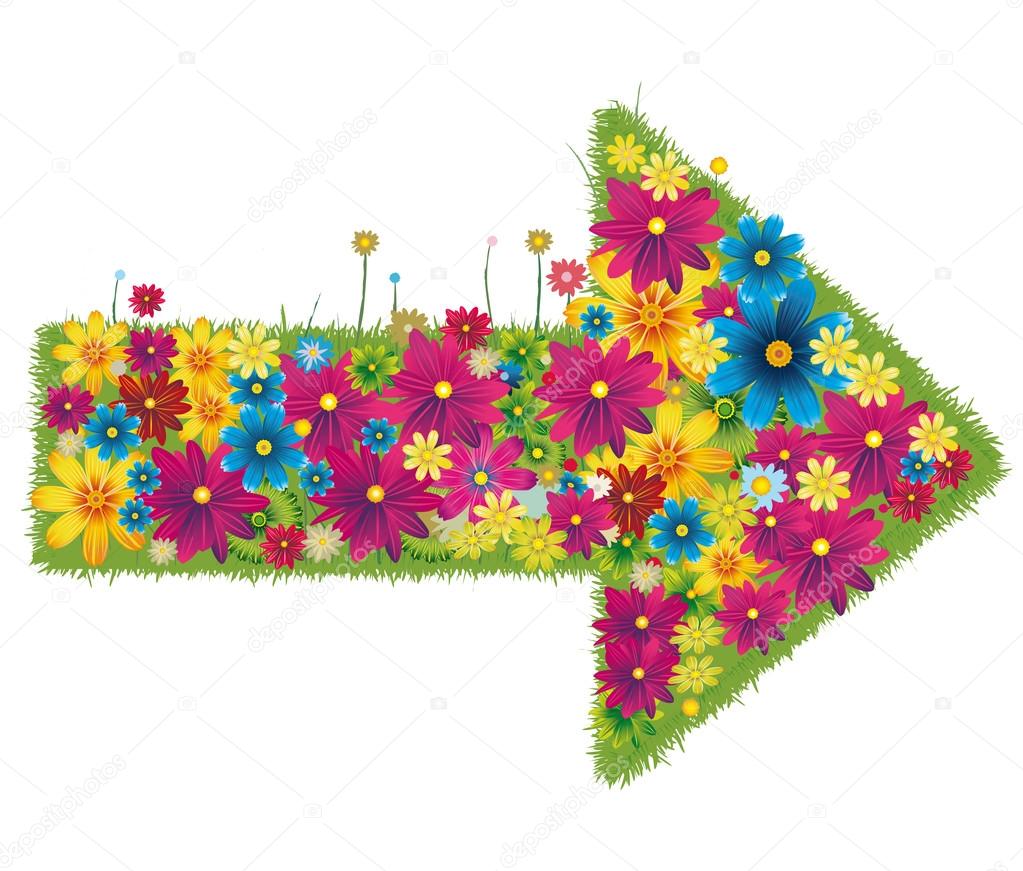 Arrow Made Of Flowers Stock Vector Image By ©elgusser 92172296