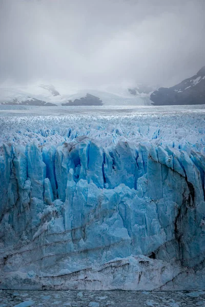 Widok Poziomy Lodowiec Perito Moreno Park Narodowy Los Glaciares Argentyńska — Zdjęcie stockowe