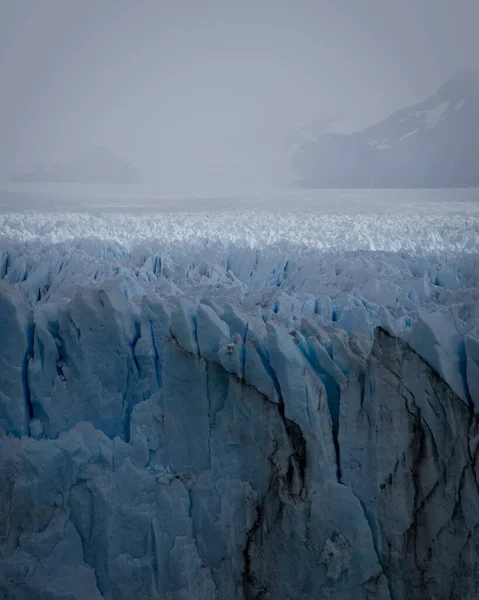 Patagonya Daki Arjantin Güneyindeki Perito Moreno Buzulu Nun Dikey Görüntüsü — Stok fotoğraf