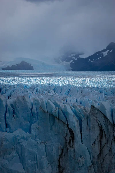 Vista Vertical Superfície Glaciar Perito Moreno Sul Argentina Patagônia Caminhada — Fotografia de Stock