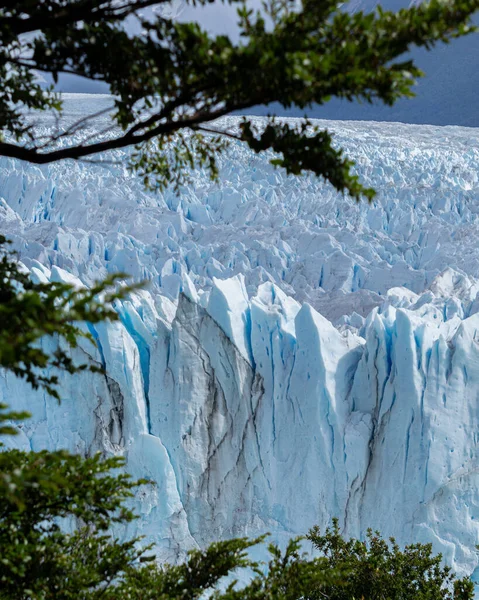 Pionowy Widok Powierzchnię Lodowca Perito Moreno Południowej Argentynie Patagonii Wędrówka — Zdjęcie stockowe