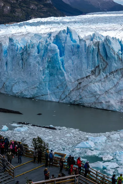 Vertikální Pohled Povrch Ledovce Perito Moreno Jižní Argentině Patagonii Túra — Stock fotografie