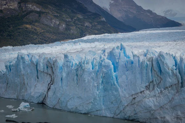 Horizontaal Zicht Het Oppervlak Van Perito Moreno Gletsjer Zuid Argentinië — Stockfoto