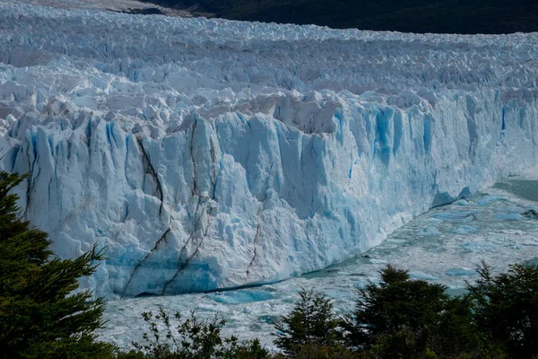 Widok Horyzontalny Powierzchni Lodowca Perito Moreno Południowej Argentynie Patagonii Wędrówka — Zdjęcie stockowe