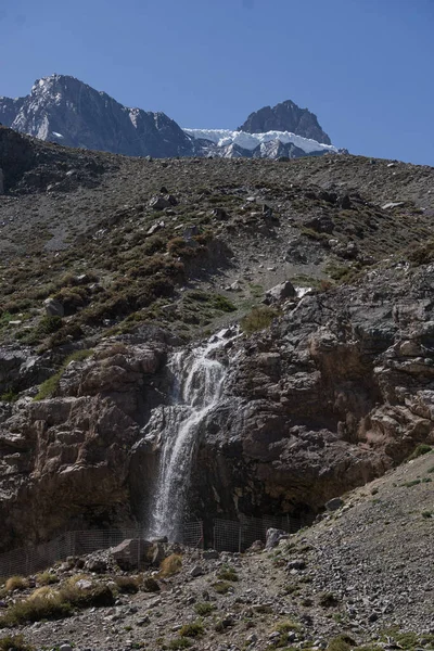 Glacier Meson Alto Situé Dans Belles Hautes Montagnes Cajon Del — Photo