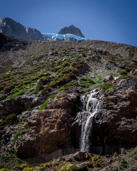 Glacier Meson Alto Situé Dans Belles Hautes Montagnes Cajon Del — Photo