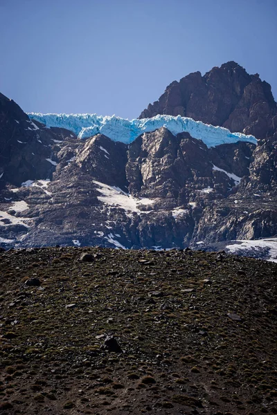 Meson Alto Ledovec Který Nachází Krásných Vysokých Horách Cajon Del — Stock fotografie