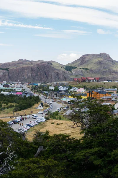 Foto Verticale Della Città Chalten Santa Cruz Patagonia Argentina — Foto Stock