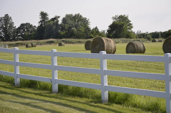 Witte land stijl hek — Stockfoto