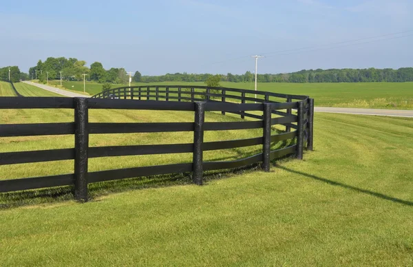 Dark Brown painted country fence — Stock Photo, Image