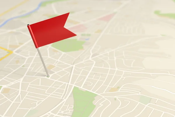 Locator flag on a city map — Stock Photo, Image