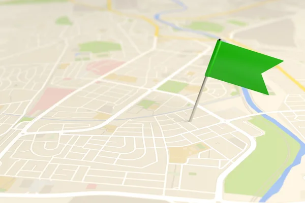 Locator flag on a city map — Stock Photo, Image