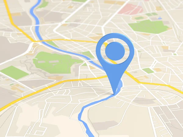 Ícone de localizador no mapa da cidade — Fotografia de Stock