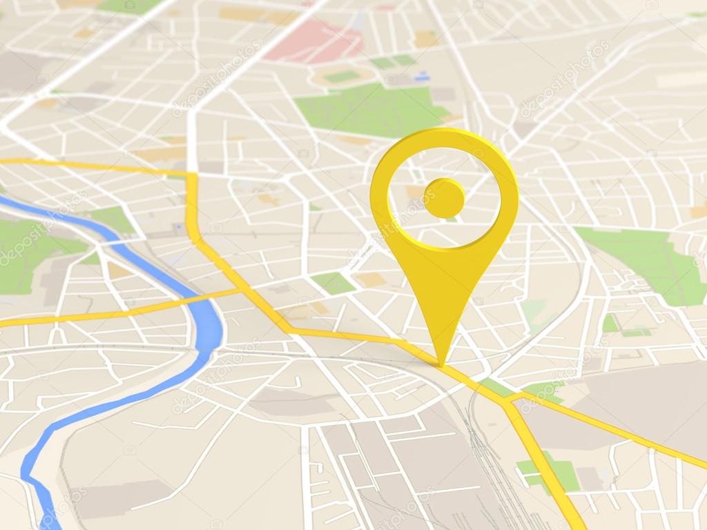 Locator icon on a city map