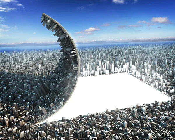 Desenvolvimento urbano ficção científica — Fotografia de Stock