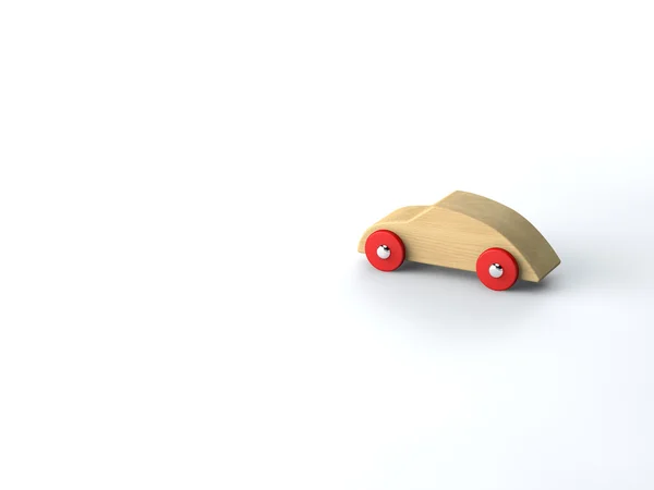 Coche de juguete de madera fresco — Foto de Stock