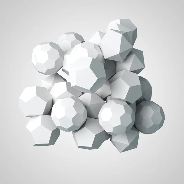 Abstract 3d rendering of chaotic polygon particles. — Stock Photo, Image