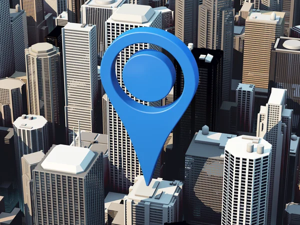 3D map locator icon — Stock Photo, Image