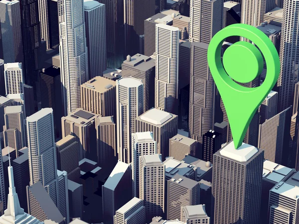 3D map locator icon — Stock Photo, Image