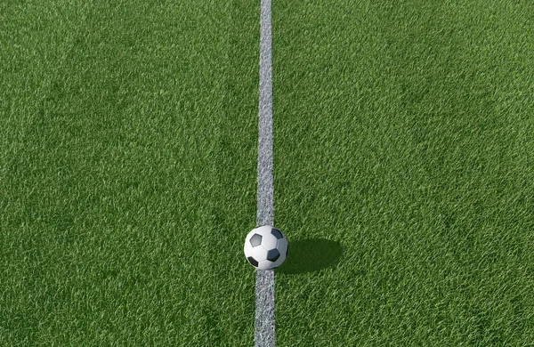 サッカー、フットボール フィールド背景の 3 d 画像 — ストック写真