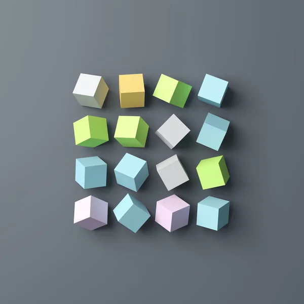 Polygon cube background. Flat lay, top view. 3D image — Stock Photo, Image