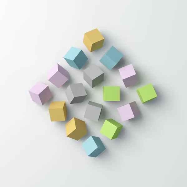 Polygon cube background. Flat lay, top view. 3D image — Stock Photo, Image