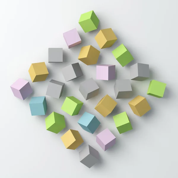 Polygon cube background. Flat lay, top view. 3D image — Stock Photo, Image