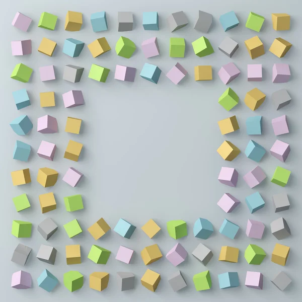 Polygon cube background. Flat lay, top view. 3D image — Stock Photo, Image