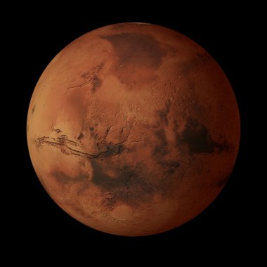 Red Mars 3d illustration clipart