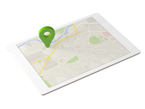 Tablet pro zobrazení mapy — Stock fotografie