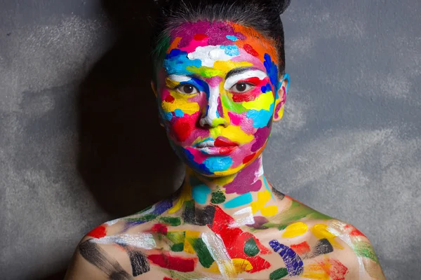 Femme asiatique avec visage art — Photo